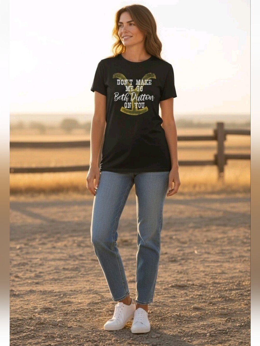 Yellowstone Officially Licensed Beth Dutton Slim T-shirt Women's Black Large